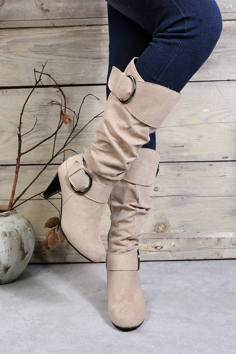 Kennedy Dual Buckle Strap Side Zip Boots from Threaded Pear