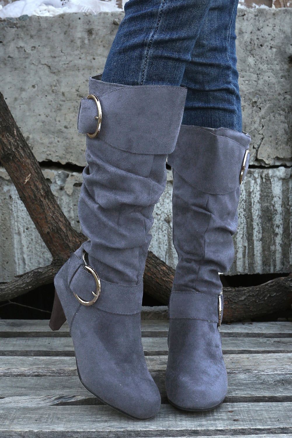 Kennedy Dual Buckle Strap Side Zip Boots from Threaded Pear