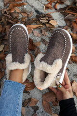 Anna Suede Stitching Plush Lined Anklet Boots from Threaded Pear