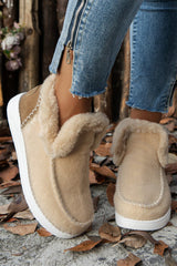 Anna Suede Stitching Plush Lined Anklet Boots from Threaded Pear