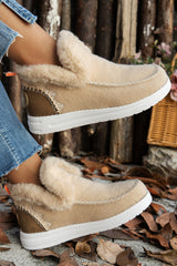 Anna Suede Stitching Plush Lined Anklet Boots from Threaded Pear