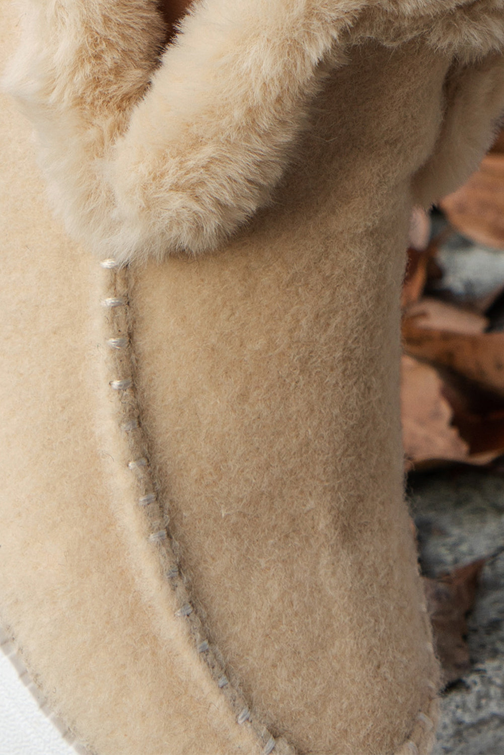 Anna Suede Stitching Plush Lined Anklet Boots from Threaded Pear