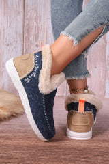Anna Suede Stitching Plush Lined Anklet Boots from Threaded Pear