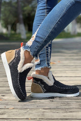 Anna Suede Stitching Plush Lined Anklet Boots from Threaded Pear