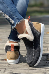Anna Suede Stitching Plush Lined Anklet Boots from Threaded Pear