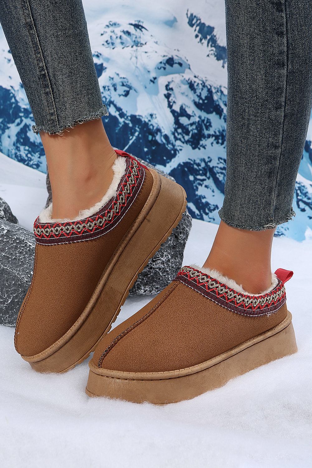 Jade Suede Plush Lined Snow Boots from Threaded Pear