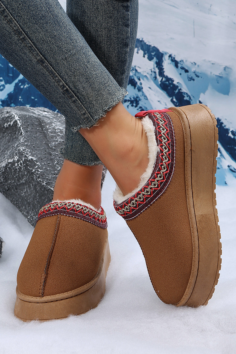 Jade Suede Plush Lined Snow Boots from Threaded Pear
