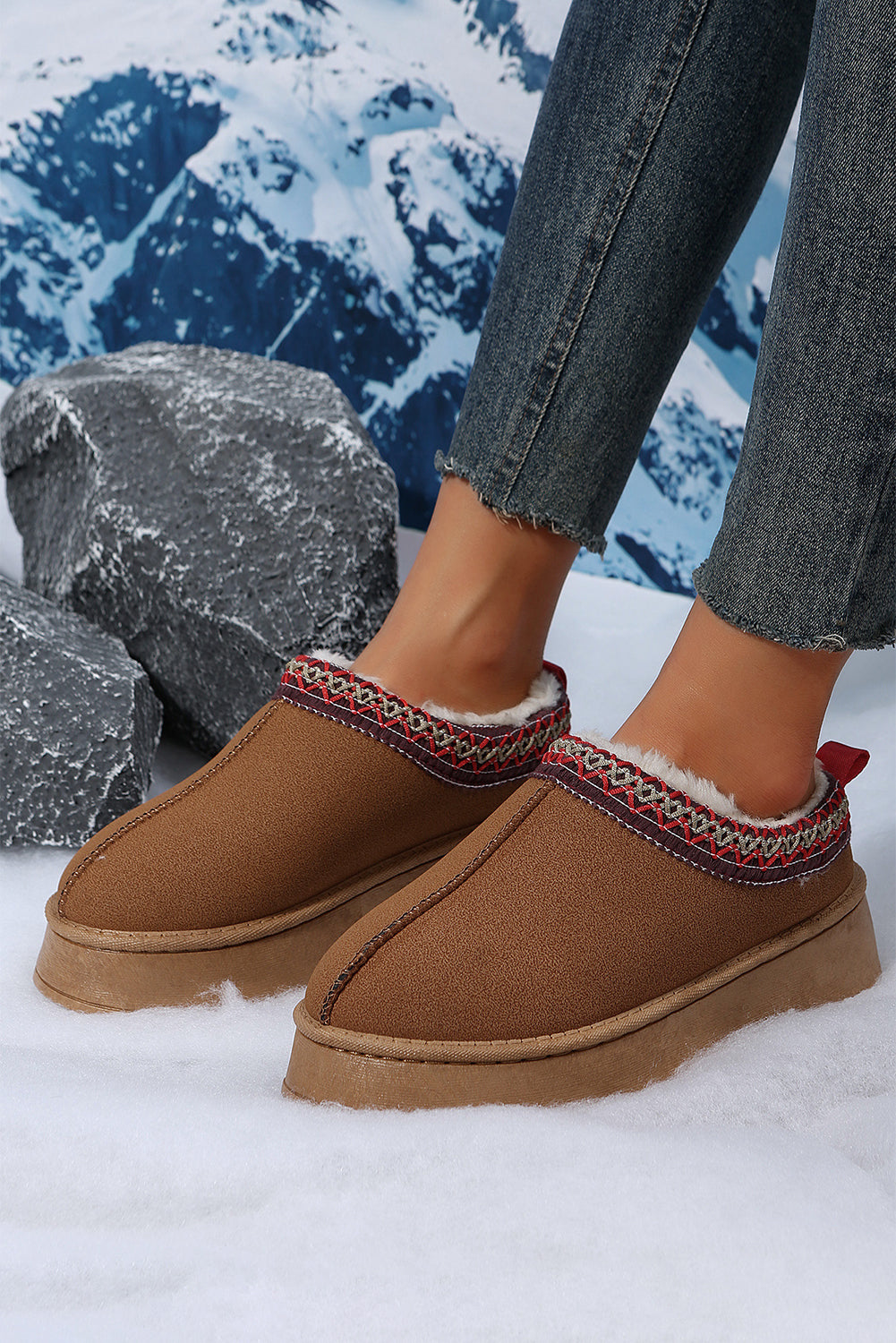 Jade Suede Plush Lined Snow Boots from Threaded Pear