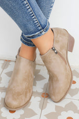 Tulip Opening Suede Ankle Boots from Threaded Pear