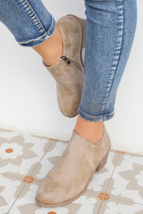 Tulip Opening Suede Ankle Boots from Threaded Pear