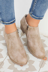 Tulip Opening Suede Ankle Boots from Threaded Pear