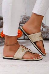 Metal Decor Thong Slippers from Threaded Pear