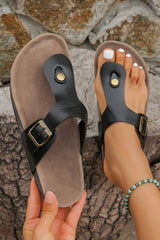 Vintage Buckle Thong Slippers from Threaded Pear