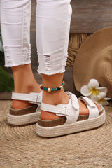 Sofia Double Velcro Woven Platform Sandals from Threaded Pear