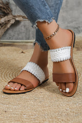Woven Strap Flat Slippers from Threaded Pear