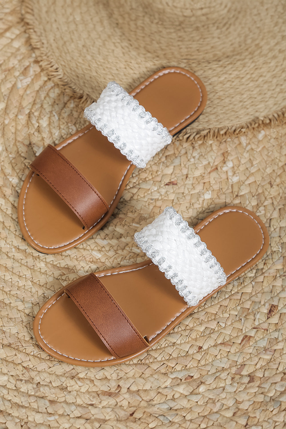 Woven Strap Flat Slippers from Threaded Pear