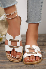 Blair Metal Decor Cut Out Square Toe Slippers from Threaded Pear