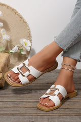 Blair Metal Decor Cut Out Square Toe Slippers from Threaded Pear