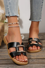 Blair Metal Decor Cut Out Square Toe Slippers from Threaded Pear
