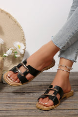 Blair Metal Decor Cut Out Square Toe Slippers from Threaded Pear