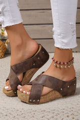 Wren Criss Cross Wedge Slippers from Threaded Pear