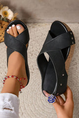 Wren Criss Cross Wedge Slippers from Threaded Pear