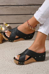 Wren Criss Cross Wedge Slippers from Threaded Pear