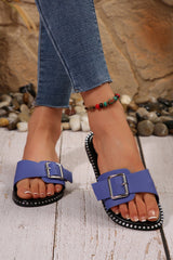 Buckled Strap Flat Chic Slippers from Threaded Pear
