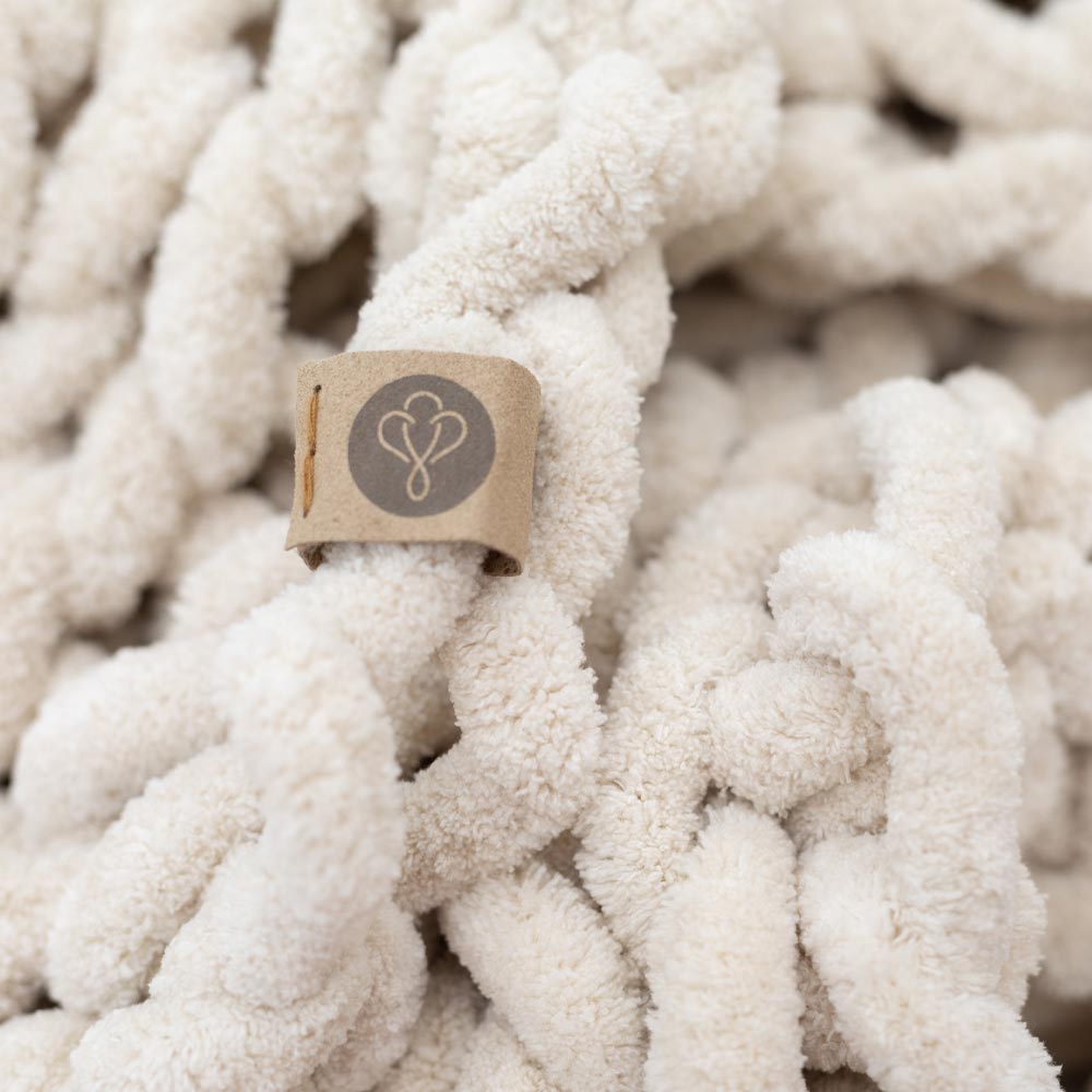 INFINITE CHUNKY KNIT BLANKET | MINKY | LITTLE - SAND from BIG LOViE