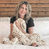 INFINITE CHUNKY KNIT BLANKET | MINKY | LITTLE - SAND from BIG LOViE