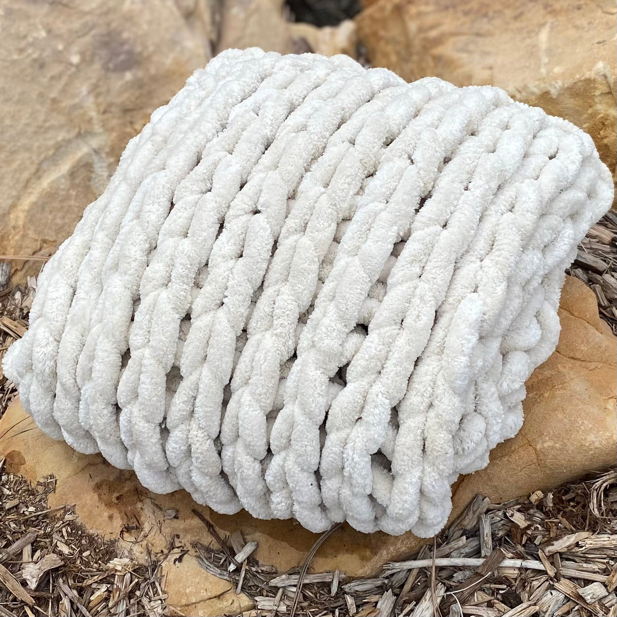 INFINITE CHUNKY KNIT BLANKET | MINKY | LITTLE - SAND from BIG LOViE