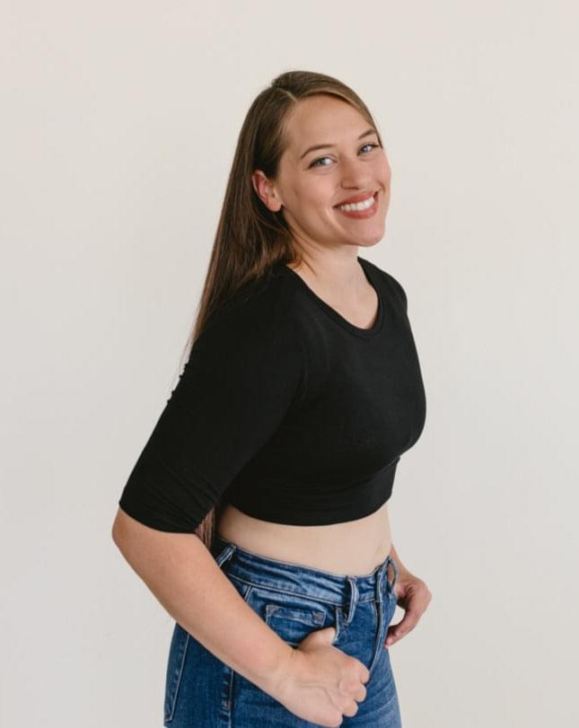Crew Neck Elbow Sleeve Halftee from HALFTEE Layering Fashions