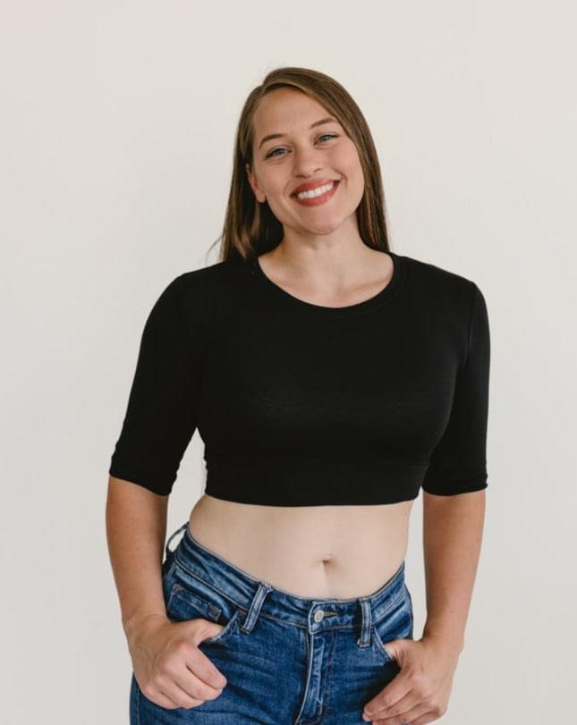 Crew Neck Elbow Sleeve Halftee from HALFTEE Layering Fashions