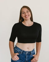 Crew Neck Elbow Sleeve Halftee from HALFTEE Layering Fashions