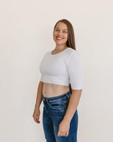 Crew Neck Elbow Sleeve Halftee from HALFTEE Layering Fashions