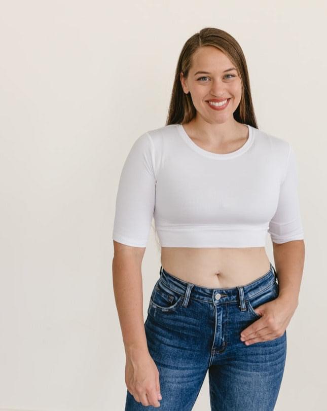 Crew Neck Elbow Sleeve Halftee from HALFTEE Layering Fashions