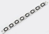 Men's Black & Silver Stainless Steel Diamond Cut Link Bracelet With Screw Accents From Blackjack Jewelry
