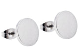 Men's 10mm Stainless Steel Round Stud Earrings From Blackjack Jewelry
