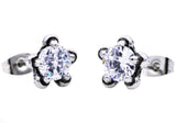 Men's 10mm Stainless Steel Claw Stud Earrings With Cubic Zirconia From Blackjack Jewelry