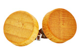 Men's 12mm Genuine Natural Wood Stainless Steel Stud Earrings From Blackjack Jewelry