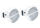 Men's 10mm Sandblasted Stainless Steel Flat Head Screw Earrings From Blackjack Jewelry