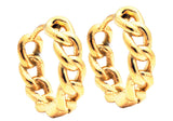 Men's 14mm Gold Plated Stainless Steel Curb Hoop Earrings From Blackjack Jewelry