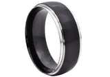 Men's Black & Silver Stainless Steel 8mm Band Ring From Blackjack Jewelry