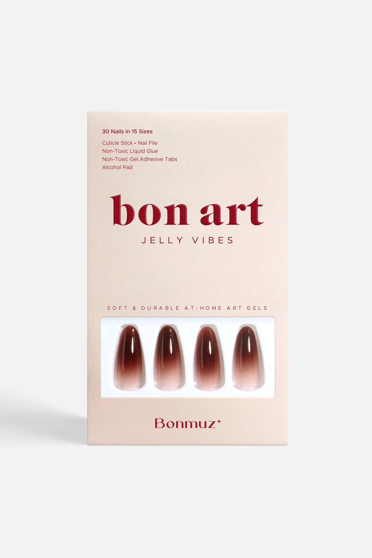 Berry Cocoa Drip | Soft & Durable Press-On Nails from Bonmuz