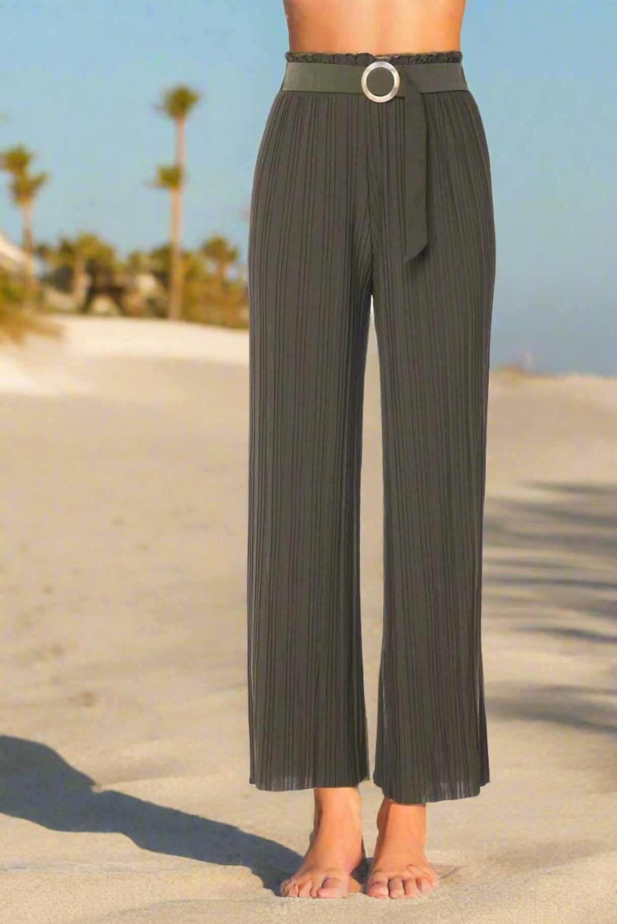 Belted Flowy Beach Pants - Lightweight From Truly Contagious