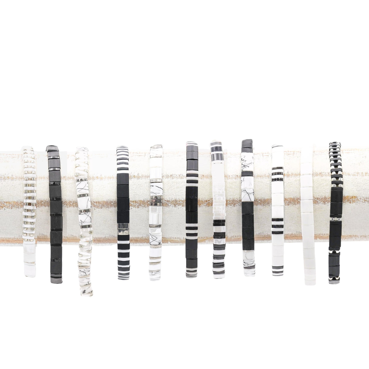 BLACK & SILVER - Tila Bead Bracelets from Mack & Rex