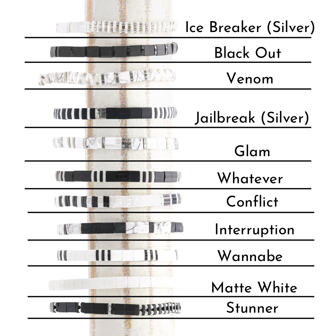 BLACK & SILVER - Tila Bead Bracelets from Mack & Rex