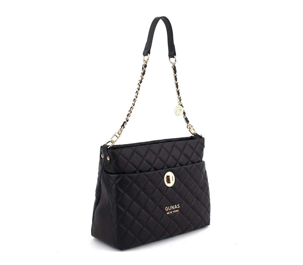 Koi - Black Quilted Vegan Leather Purse from Gunas New York
