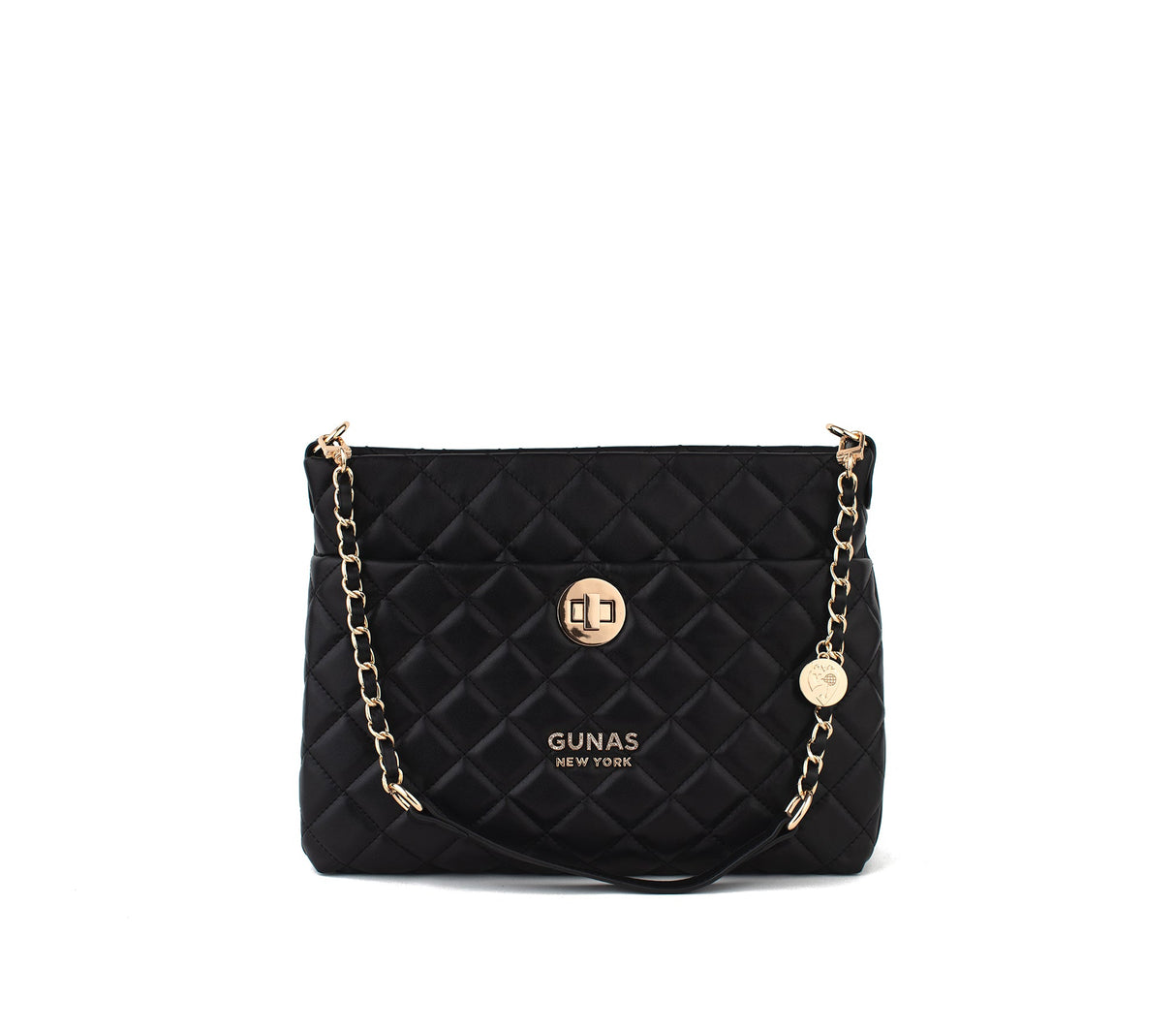 Koi - Black Quilted Vegan Leather Purse from Gunas New York