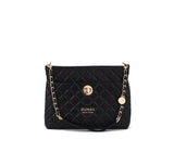Koi - Black Quilted Vegan Leather Purse from Gunas New York